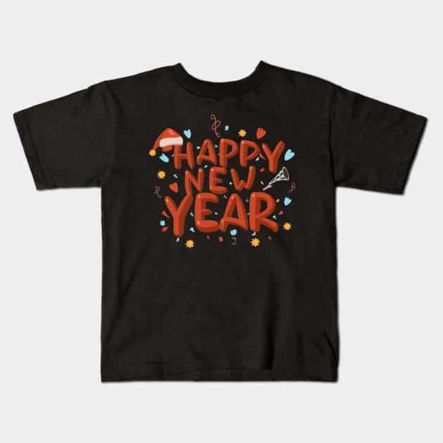 Happy New Year Kids T-Shirt by Pixy Official